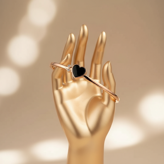 Noir Heart Cuff Bangle