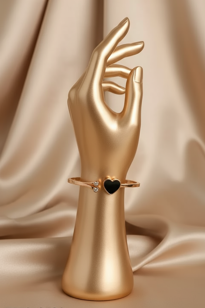 Noir Heart Cuff Bangle