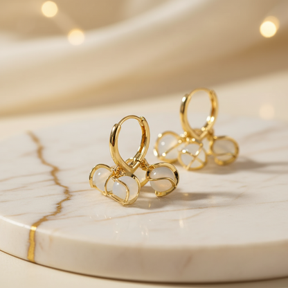 Clover Charm Hoop Earrings