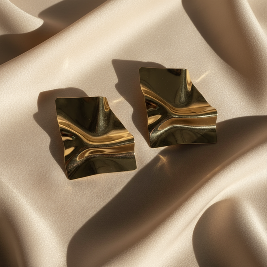 Sculptural Wave Stud Earrings