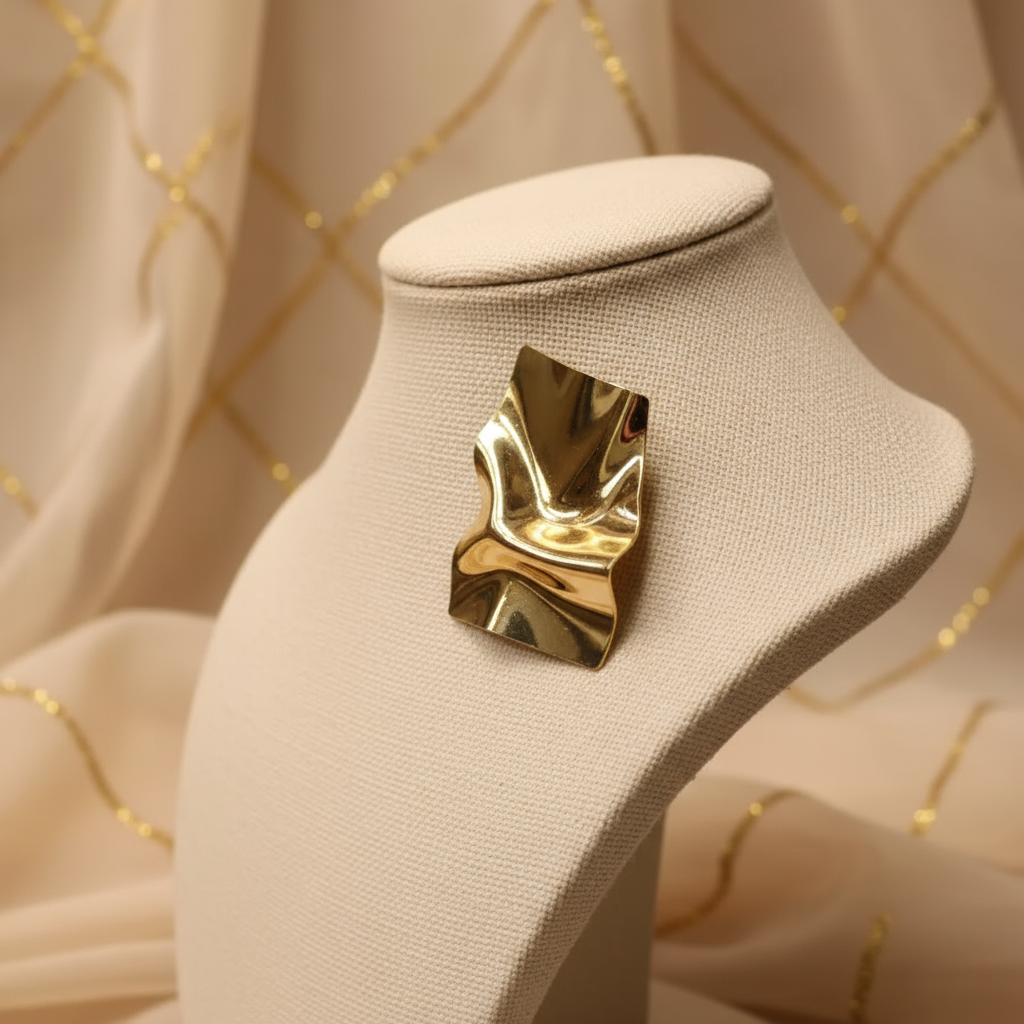 Sculptural Wave Stud Earrings