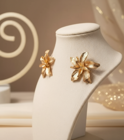 Brushed Lily Stud Earrings