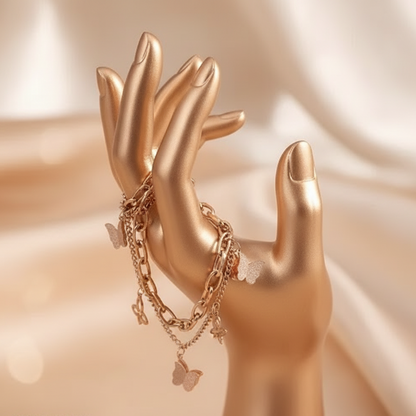 Butterfly Dreams Layered Charm Bracelet