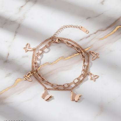 Butterfly Dreams Layered Charm Bracelet