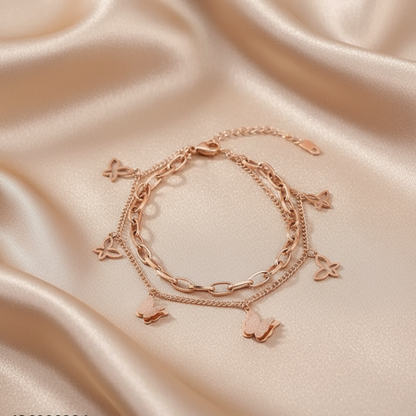 Butterfly Dreams Layered Charm Bracelet