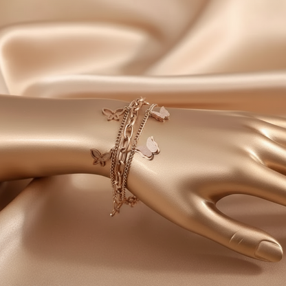 Butterfly Dreams Layered Charm Bracelet