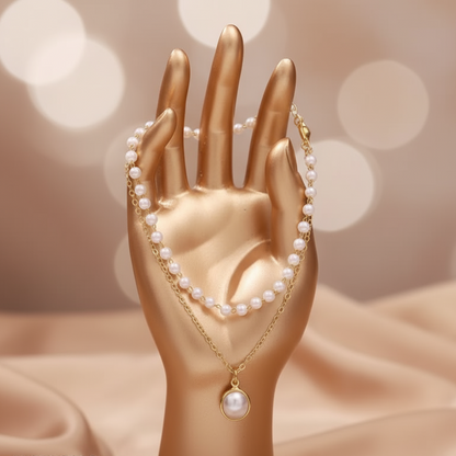 Luminous Layered Pearl Bracelet