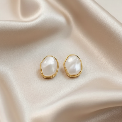 Iridescent Oval Stud Earrings