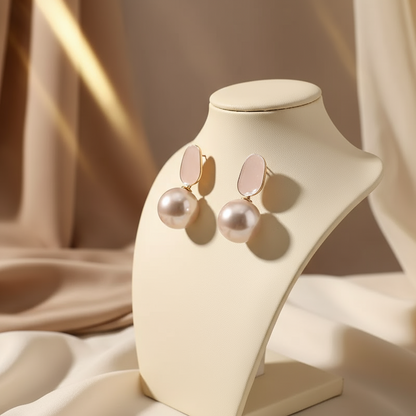 Rose Gold Pearl Drop Earrings