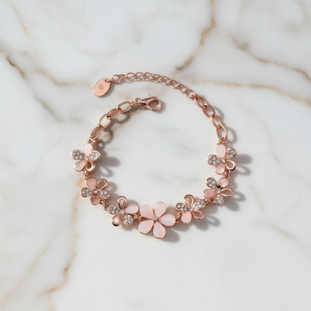 Blushing Blooms Rose Gold Bracelet